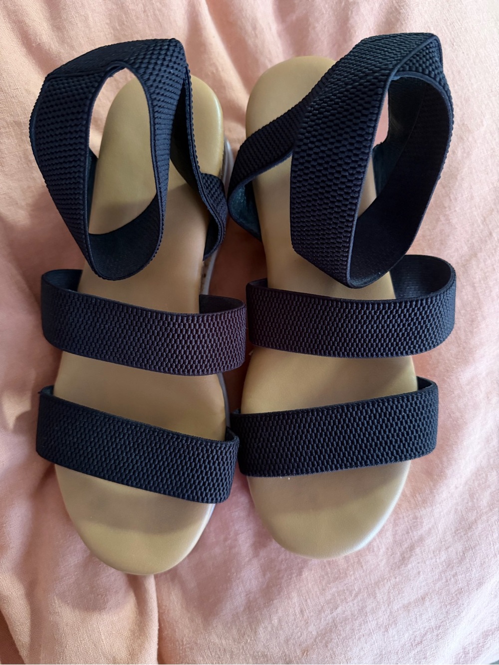 Women’s Navy Elastic Strap Sandals - Casual Comfort